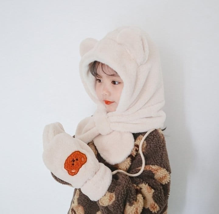 Miso - Korean Children Fashion - #littlefashionista - Bear Bucket Hat Gloves - 7