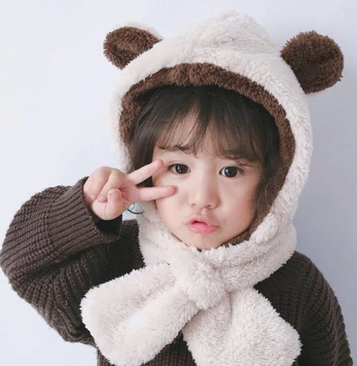 Miso - Korean Children Fashion - #magicofchildhood - Bam Bear Hat Muffler - 4