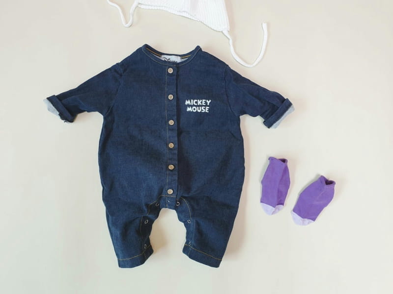 Moran - Korean Children Fashion - #childrensboutique - Denim Bodysuit - 3