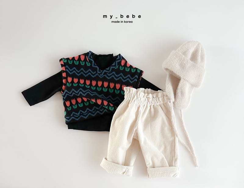 My Bebe - Korean Children Fashion - #childofig - Bback Fleece Rib Pants - 4