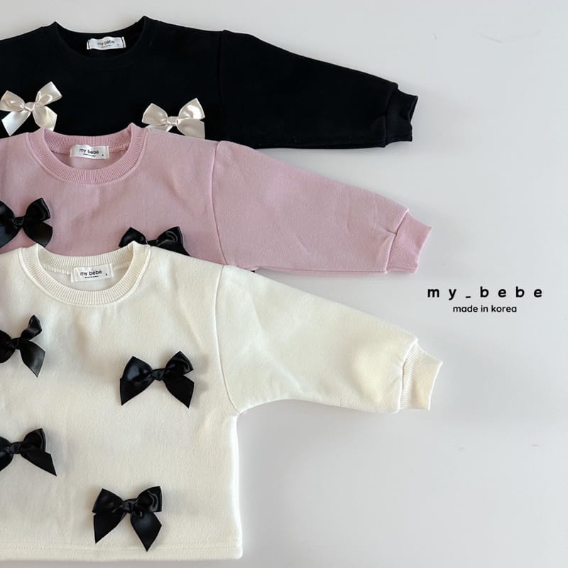 My Bebe - Korean Children Fashion - #designkidswear - Winter Ribbon Sweatshirt - 3