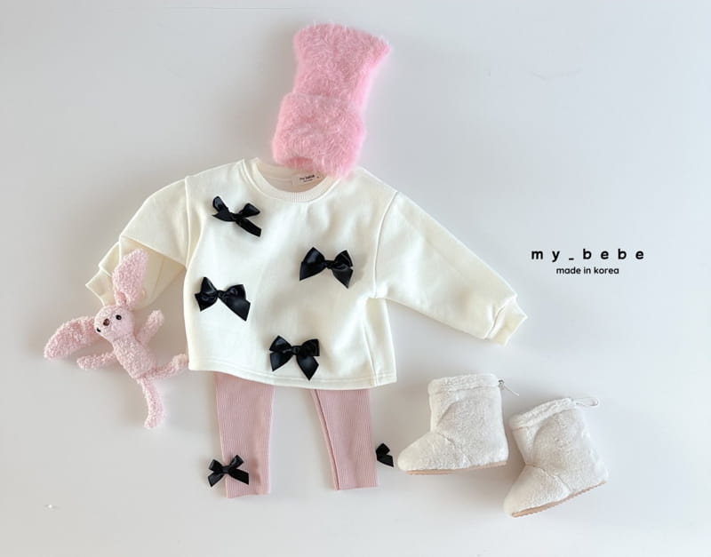 My Bebe - Korean Children Fashion - #fashionkids - Winter Ribbon Sweatshirt - 5