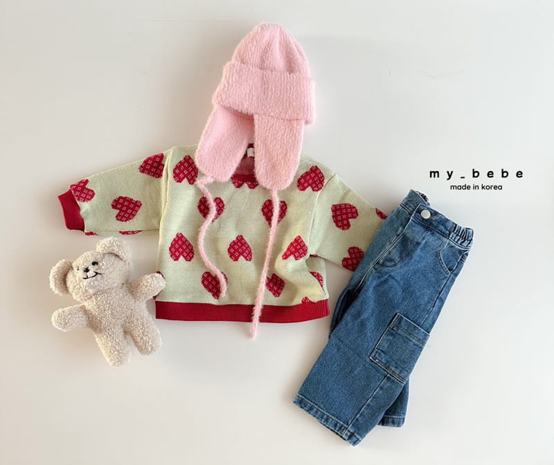 My Bebe - Korean Children Fashion - #kidsshorts - Fleece Jacquared Sweatshirt - 3