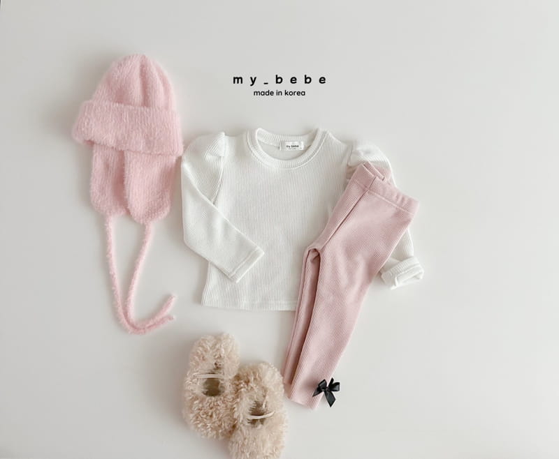 My Bebe - Korean Children Fashion - #littlefashionista - Fleece Ribbon Leggings - 11