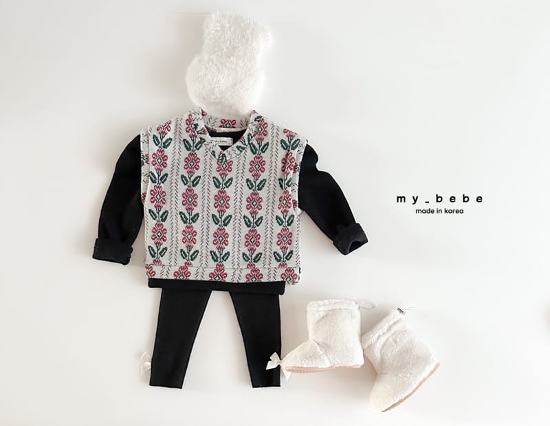 My Bebe - Korean Children Fashion - #littlefashionista - Sun Paint Jacquared Vest - 6