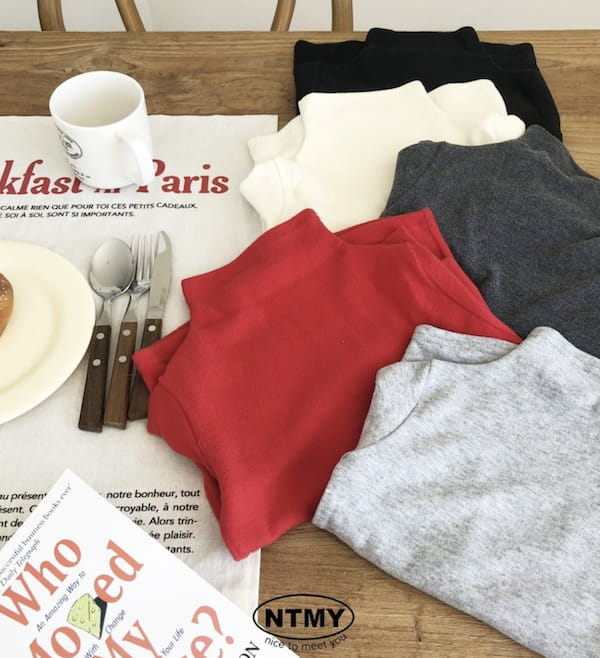 Nice To Meet You - Korean Children Fashion - #littlefashionista - Mocha Bonbon Turtleneck Tee - 2