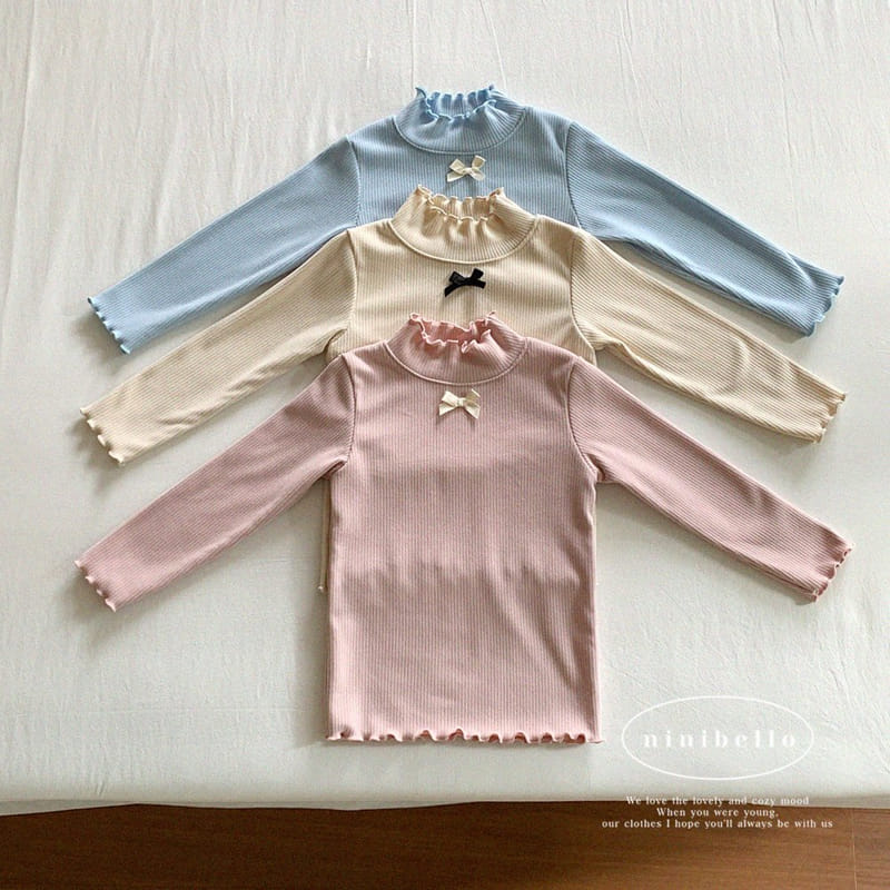 Ninibello - Korean Children Fashion - #childofig - Petit Ribbon Turtleneck Tee - 5