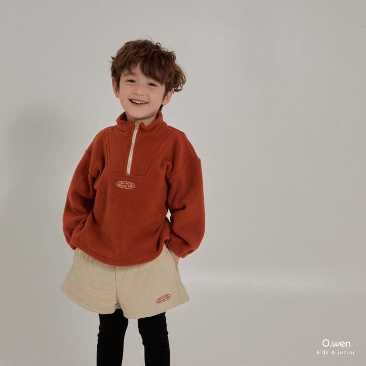 O Wen - Korean Children Fashion - #Kfashion4kids - Fleece Slit Half Zip-up - 6