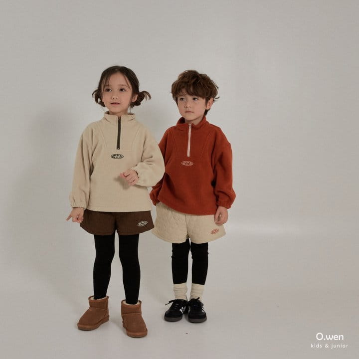 O Wen - Korean Children Fashion - #discoveringself - Fleece Slit Half Zip-up