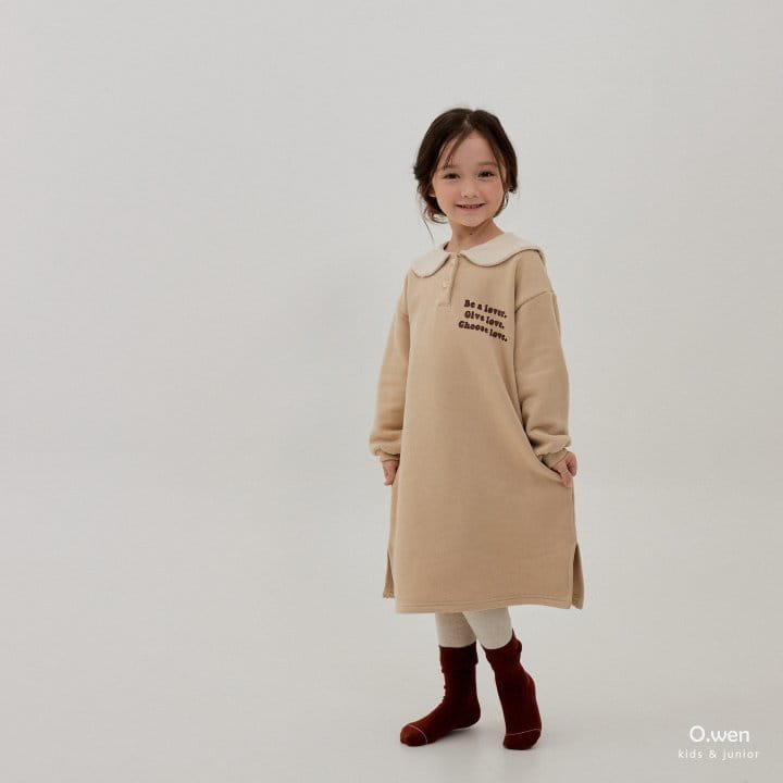 O Wen - Korean Children Fashion - #discoveringself - Love Collar Long One-piece