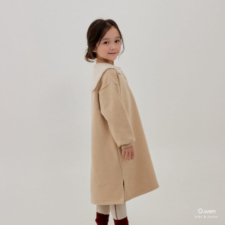 O Wen - Korean Children Fashion - #kidsshorts - Love Collar Long One-piece - 4