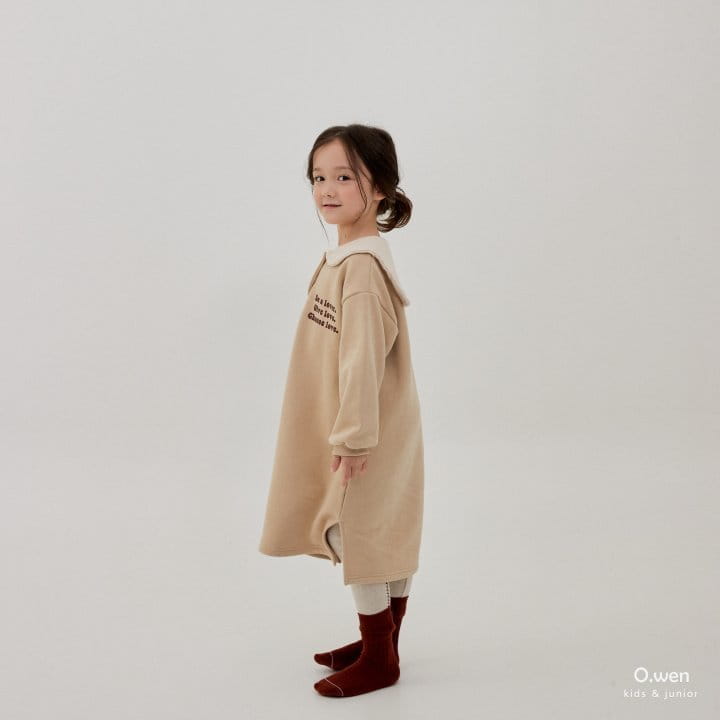 O Wen - Korean Children Fashion - #littlefashionista - Love Collar Long One-piece - 7