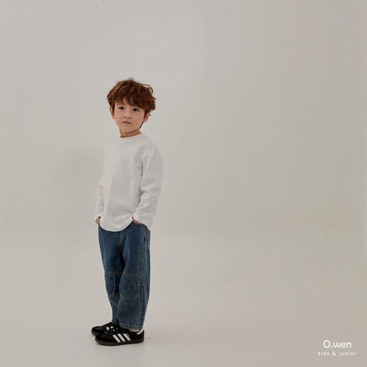 O Wen - Korean Children Fashion - #minifashionista - Winter Slit Fleece Jeans - 4