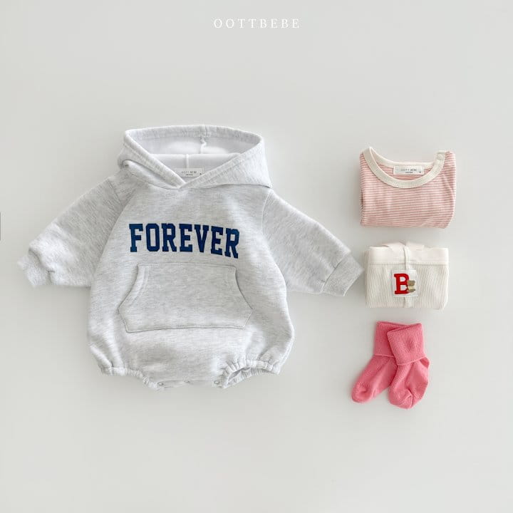 Oott Bebe - Korean Baby Fashion - #babygirlfashion - Forever Hoody Bodysuit - 5