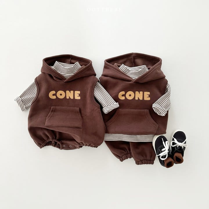 Oott Bebe - Korean Baby Fashion - #babyoutfit - Corn Bodysuit Muffler Set - 6