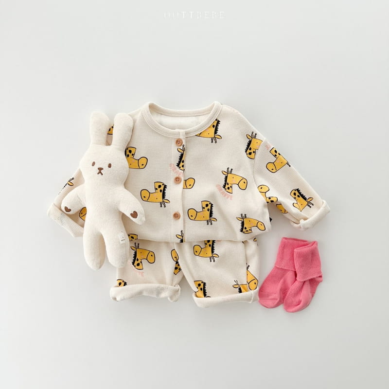 Oott Bebe - Korean Children Fashion - #magicofchildhood - Animal Top Bottom Set Homewear