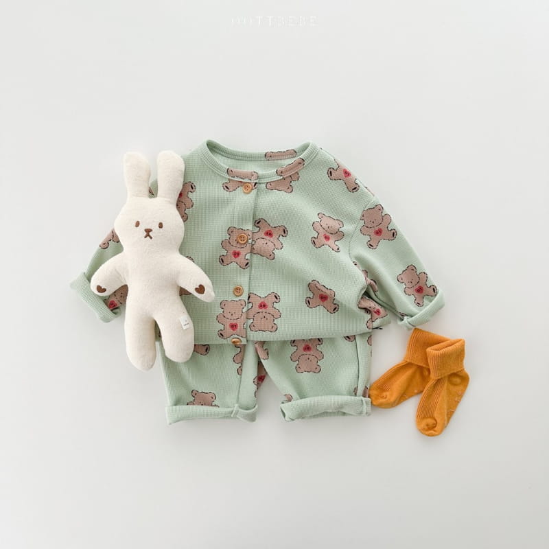 Oott Bebe - Korean Children Fashion - #prettylittlegirls - Animal Top Bottom Set Homewear - 3