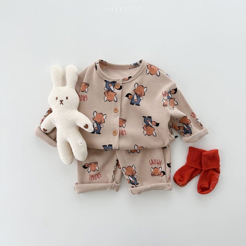 Oott Bebe - Korean Children Fashion - #prettylittlegirls - Animal Top Bottom Set Homewear - 4