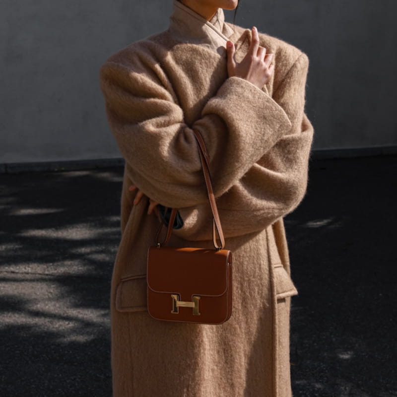 Paper Moon - Korean Women Fashion - #restrostyle - peaked lapel detail mohair maxi oversized coat - 4