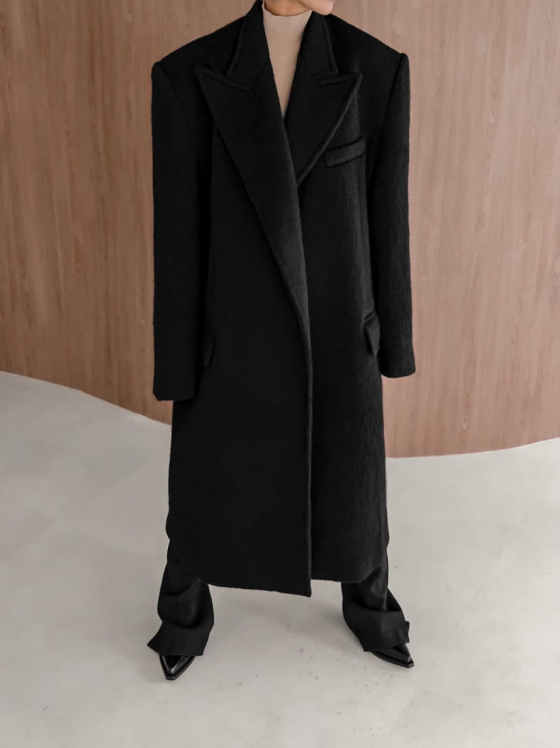 Paper Moon - Korean Women Fashion - #thelittlethings - peaked lapel detail mohair maxi oversized coat - 7