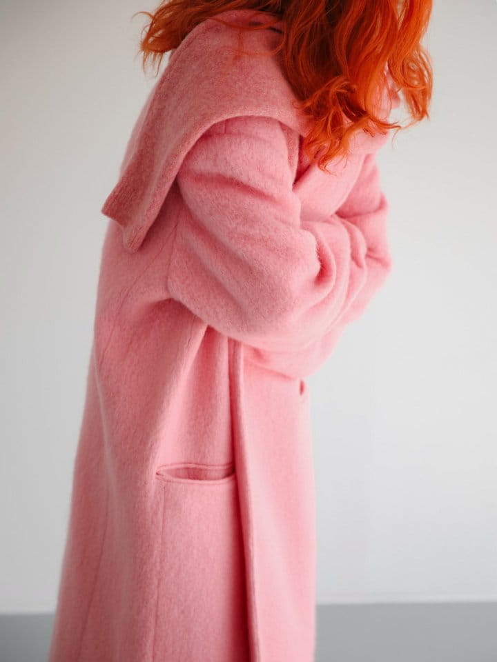 Paper Moon - Korean Women Fashion - #vintagekidsstyle - peaked lapel detail mohair maxi oversized coat