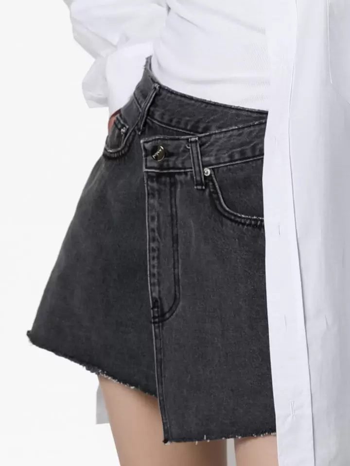 Denim mini skirt - Women's fashion