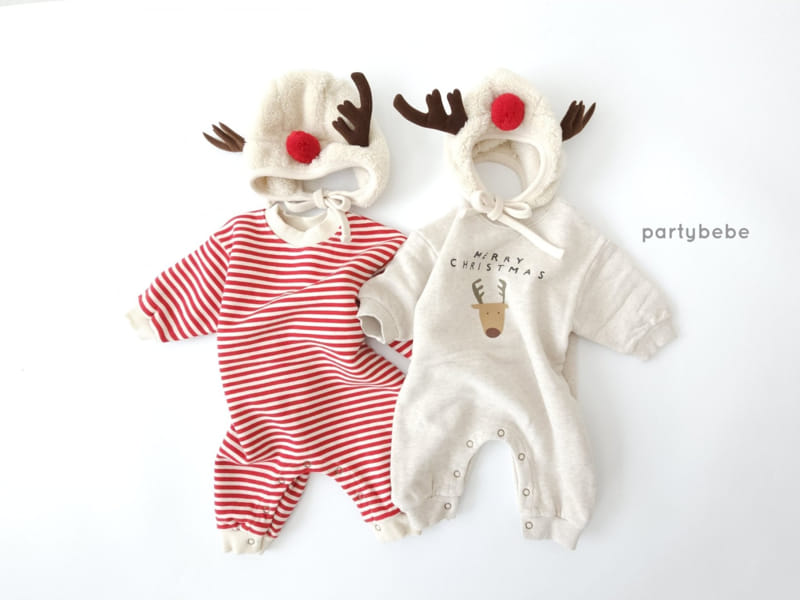 Party Kids - Korean Children Fashion - #kidsstore - Rudolf Santa Bodysuit Set-up - 2