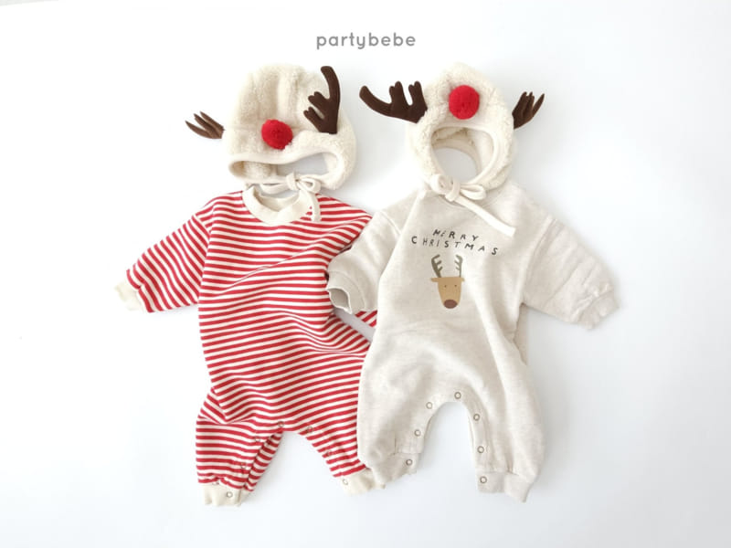 Party Kids - Korean Children Fashion - #littlefashionista - Rudolf Santa Bodysuit Set-up - 5