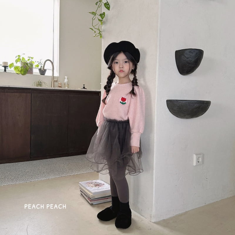 Peach Peach - Korean Children Fashion - #Kfashion4kids - Flower Knit Tee - 12