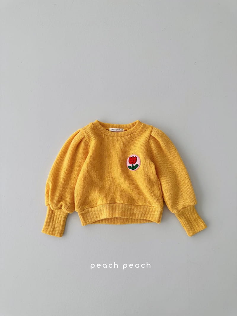 Peach Peach - Korean Children Fashion - #childofig - Flower Knit Tee - 4