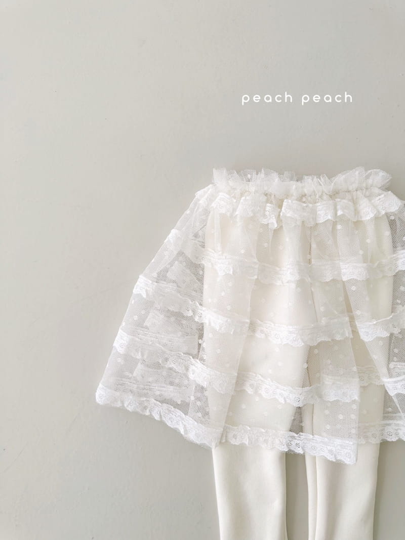 Peach Peach - Korean Children Fashion - #childofig - Jane Lace Skirt Leggings - 2