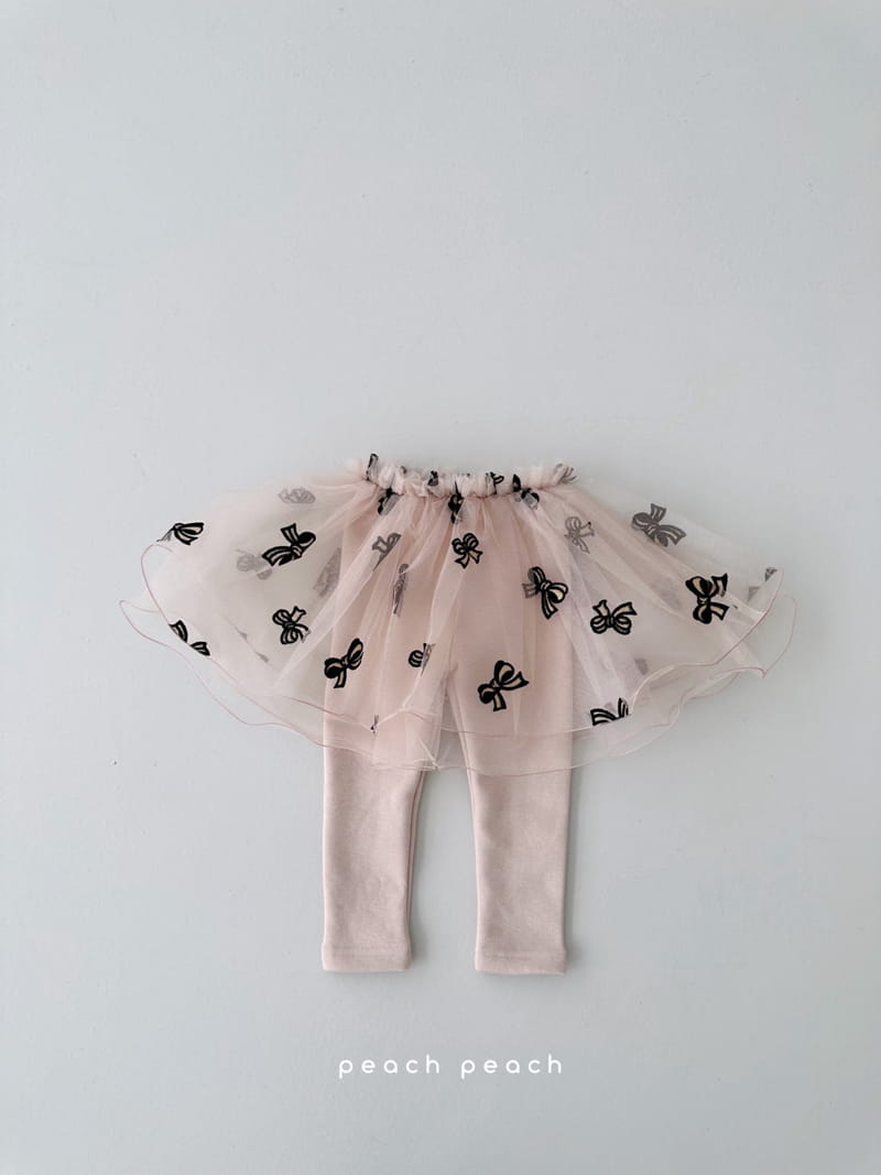 Peach Peach - Korean Children Fashion - #fashionkids - Ribbon Tutu Skirt Leggings - 3