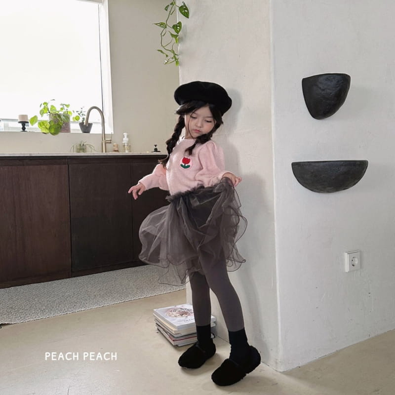 Peach Peach - Korean Children Fashion - #kidzfashiontrend - Flower Knit Tee - 11