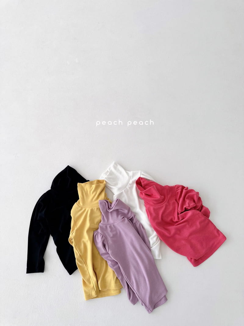 Peach Peach - Korean Children Fashion - #littlefashionista - Silky Turtleneck Tee - 6