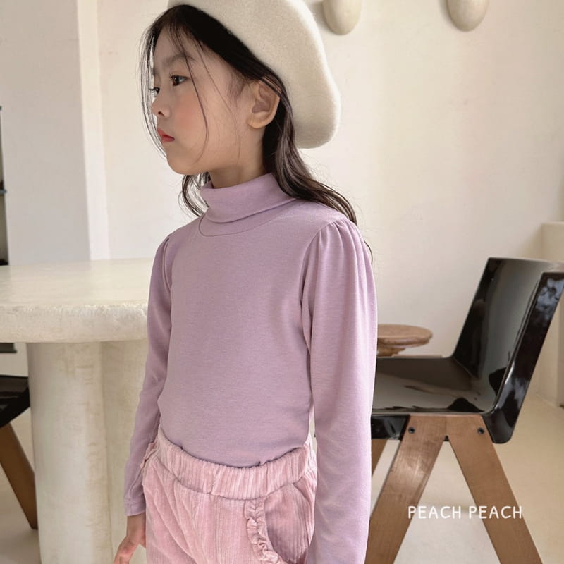 Peach Peach - Korean Children Fashion - #minifashionista - Silky Turtleneck Tee - 8