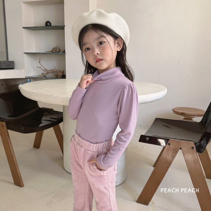 Peach Peach - Korean Children Fashion - #prettylittlegirls - Silky Turtleneck Tee - 9