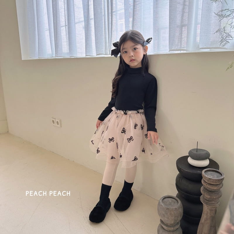 Peach Peach - Korean Children Fashion - #stylishchildhood - Silky Turtleneck Tee - 12