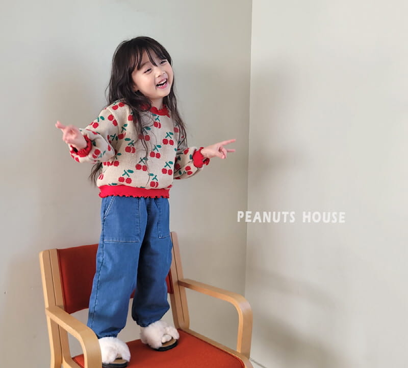 Peanuts - Korean Children Fashion - #childofig - Cherry Knit Tee - 2