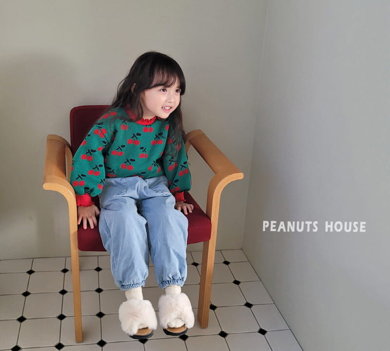 Peanuts - Korean Children Fashion - #kidsshorts - Cherry Knit Tee - 8