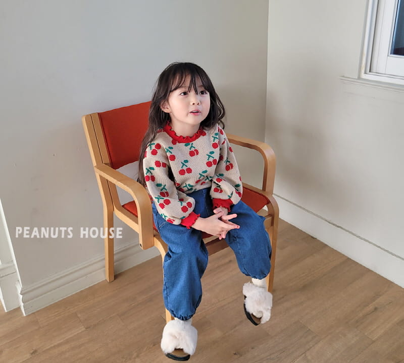 Peanuts - Korean Children Fashion - #littlefashionista - Cherry Knit Tee - 12