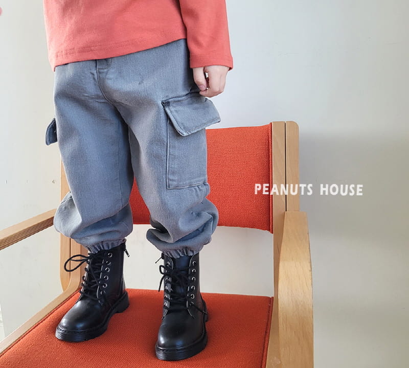 Peanuts - Korean Children Fashion - #minifashionista - Black Denim Cargo Pants