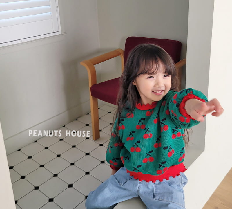 Peanuts - Korean Children Fashion - #prettylittlegirls - Cherry Knit Tee