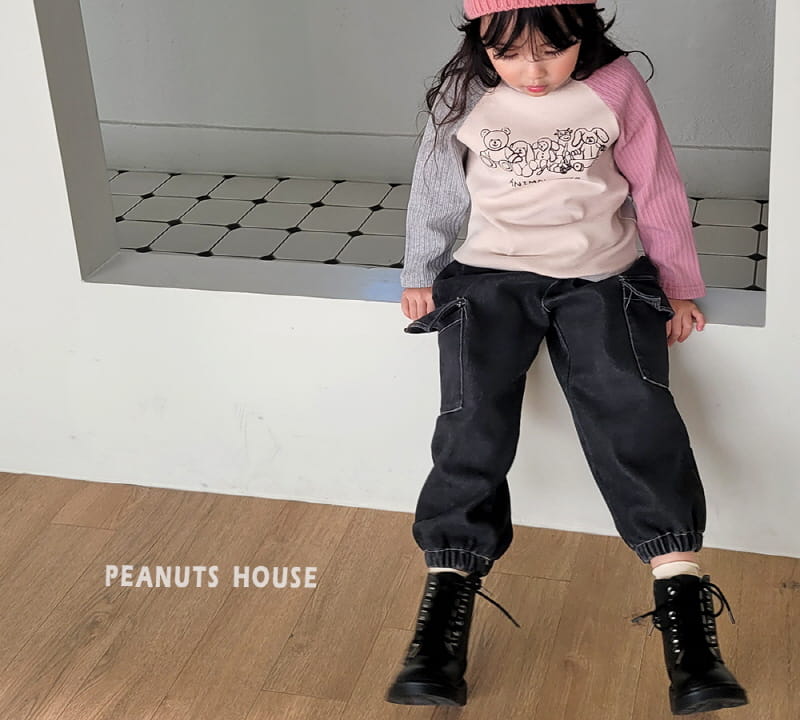 Peanuts - Korean Children Fashion - #stylishchildhood - Black Denim Cargo Pants - 5