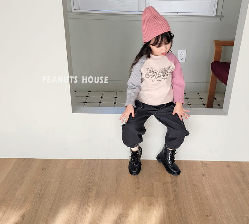 Peanuts - Korean Children Fashion - #todddlerfashion - Black Denim Cargo Pants - 4