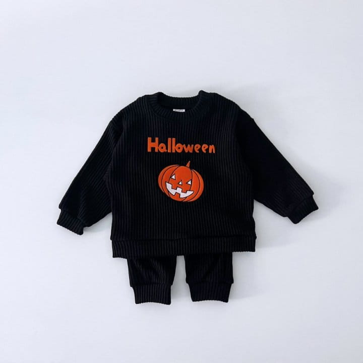 Pitapat - Korean Children Fashion - #Kfashion4kids - Pumpkin Top Bottom Set - 6