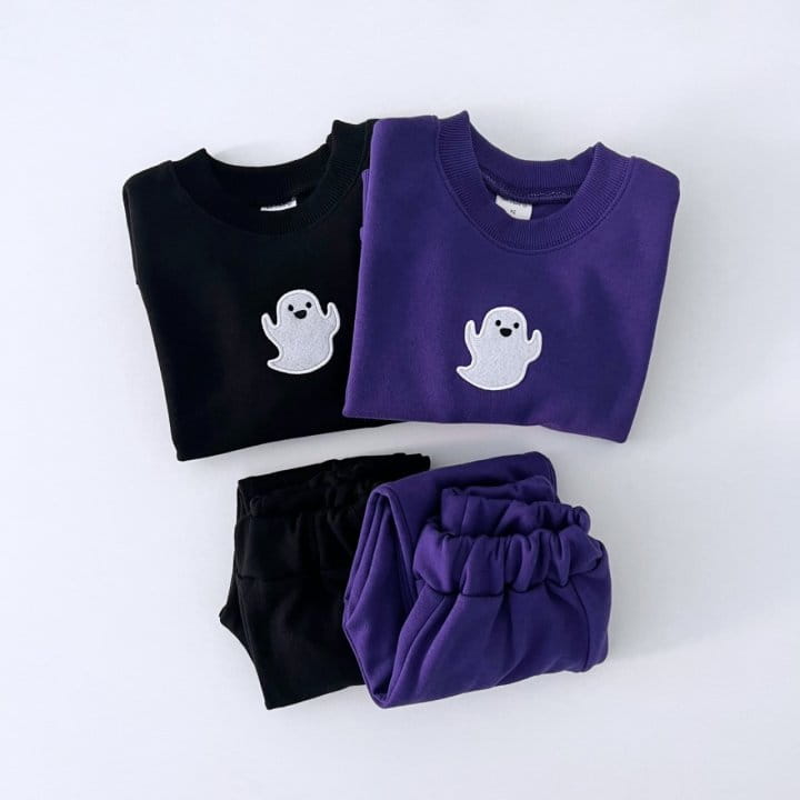 Pitapat - Korean Children Fashion - #designkidswear - Kid Ghost Top Bottom Set - 3