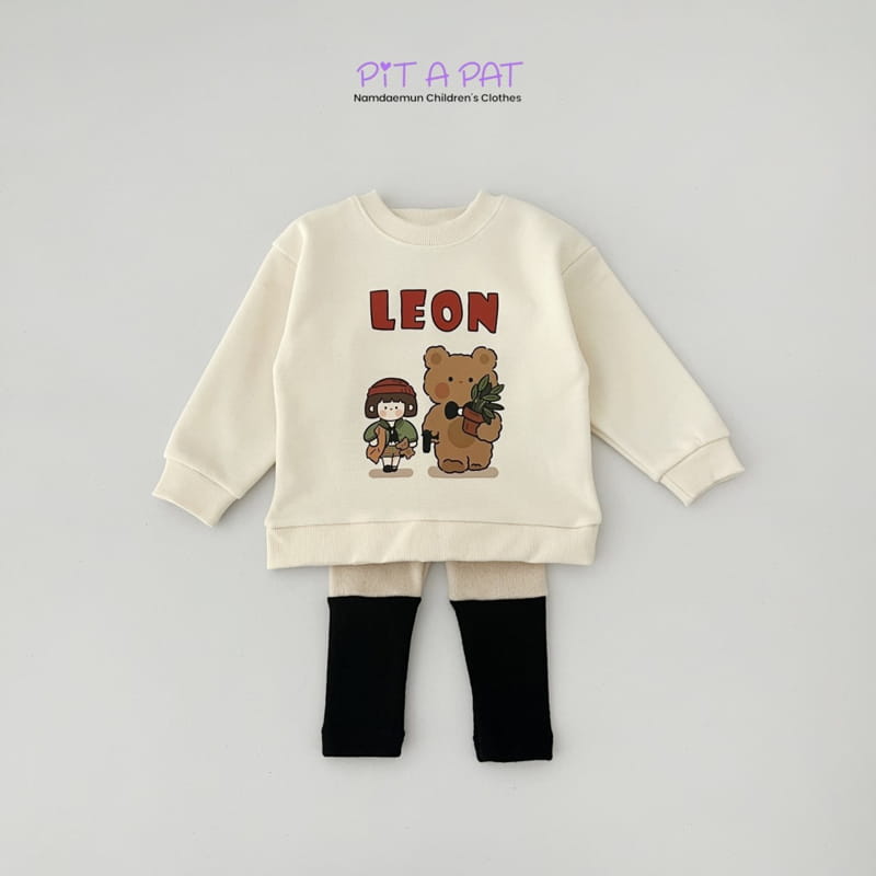 Pitapat - Korean Children Fashion - #designkidswear - Bear Leon Leggings Top Bottom Set - 2