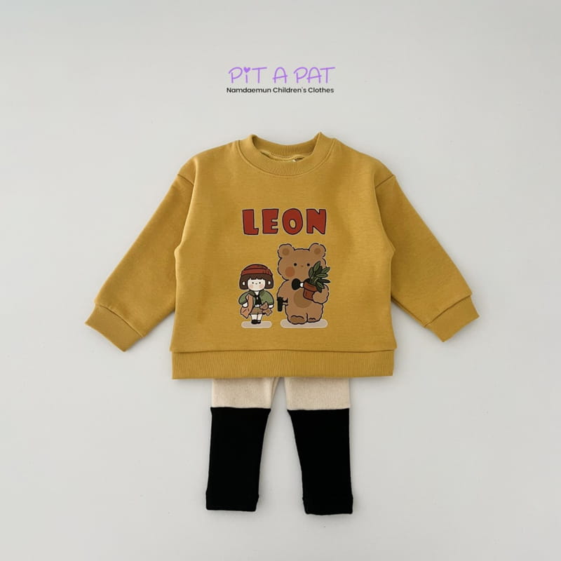 Pitapat - Korean Children Fashion - #discoveringself - Bear Leon Leggings Top Bottom Set - 3