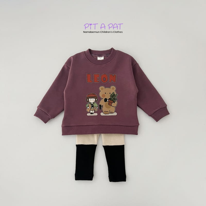 Pitapat - Korean Children Fashion - #discoveringself - Bear Leon Leggings Top Bottom Set - 4