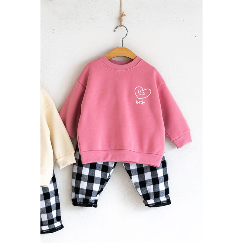 Raykids - Korean Children Fashion - #Kfashion4kids - Smile Big Check Top Bottom Set - 2